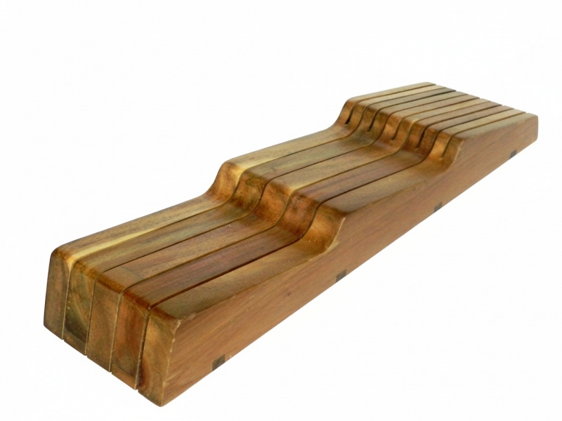 Sustainable acacia knife organizer